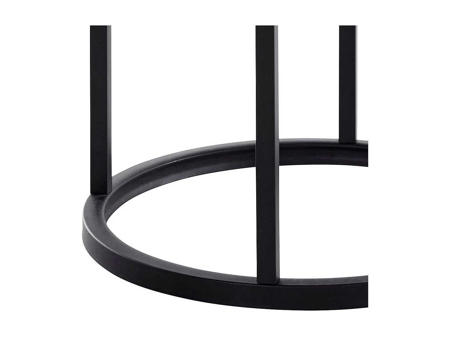 Beistelltisch in schwarzer Marmor Optik Metall Ringgestell