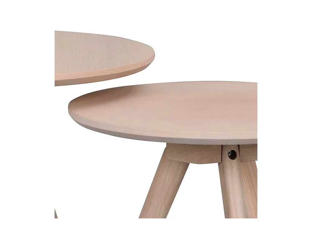 Beistelltische in Eiche White Wash lackiert Skandi Design (zweiteilig)