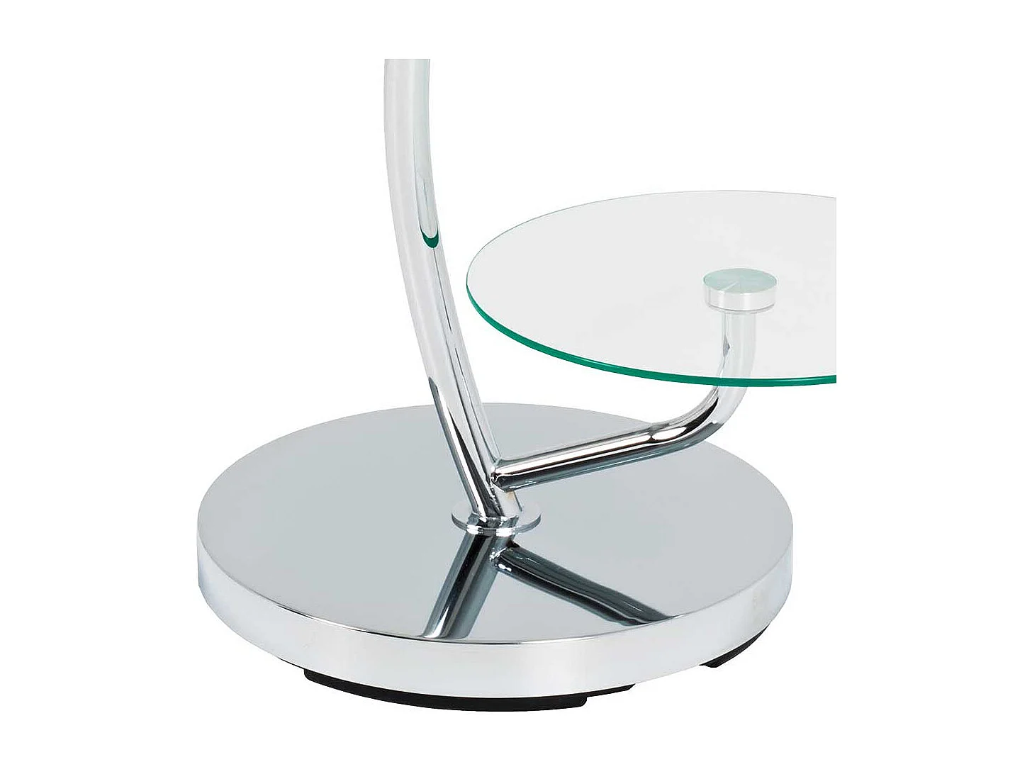 Runder Beistellltisch miit 2 Glasplatten Stahl