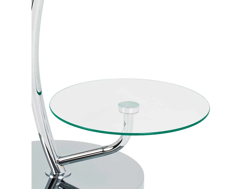 Runder Beistellltisch miit 2 Glasplatten Stahl