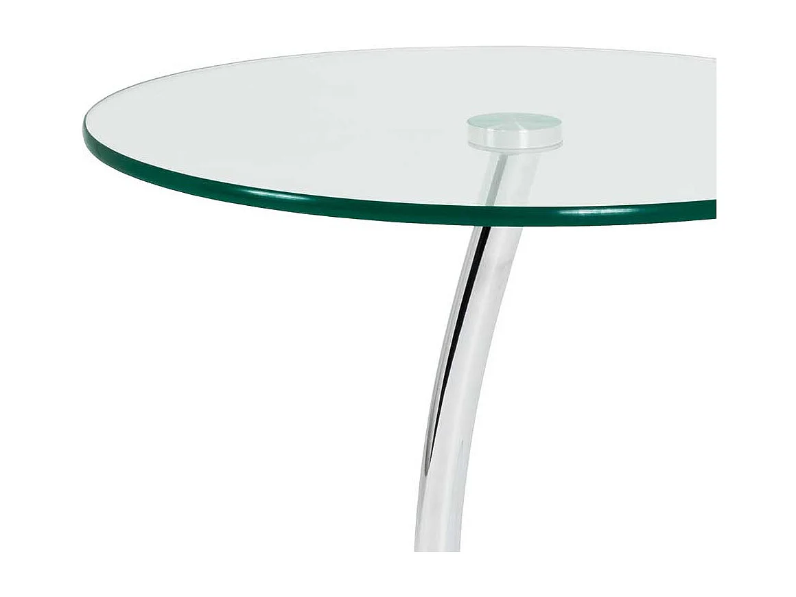 Runder Beistellltisch miit 2 Glasplatten Stahl