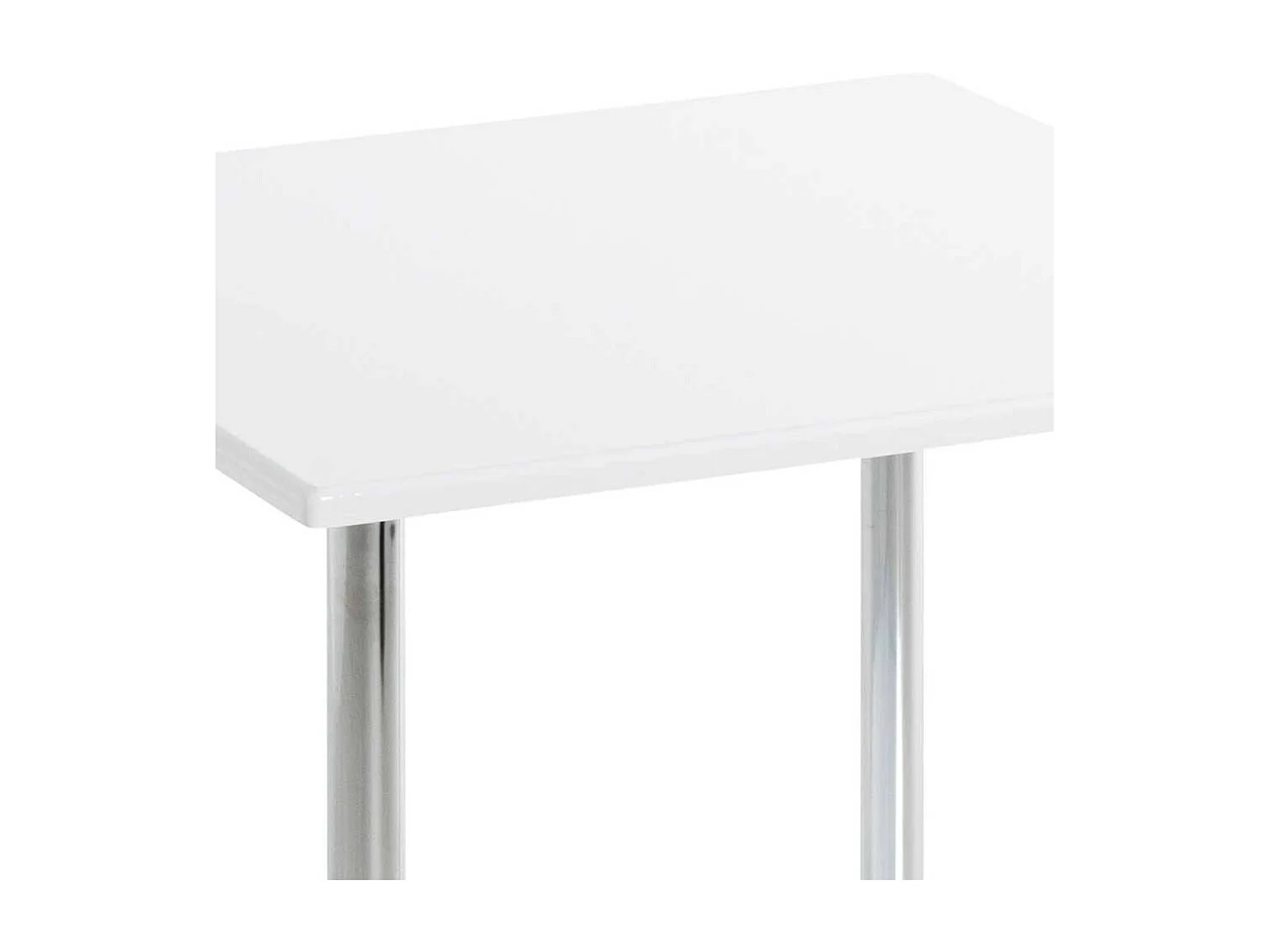 Beistelltisch Sofa Quadrat in Weiß Hochglanz Chromfarben