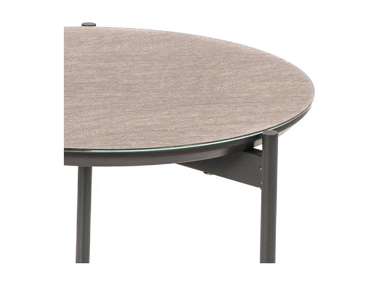 Runder Beistelltisch in Taupe und Dunkelgrau 45 cm breit