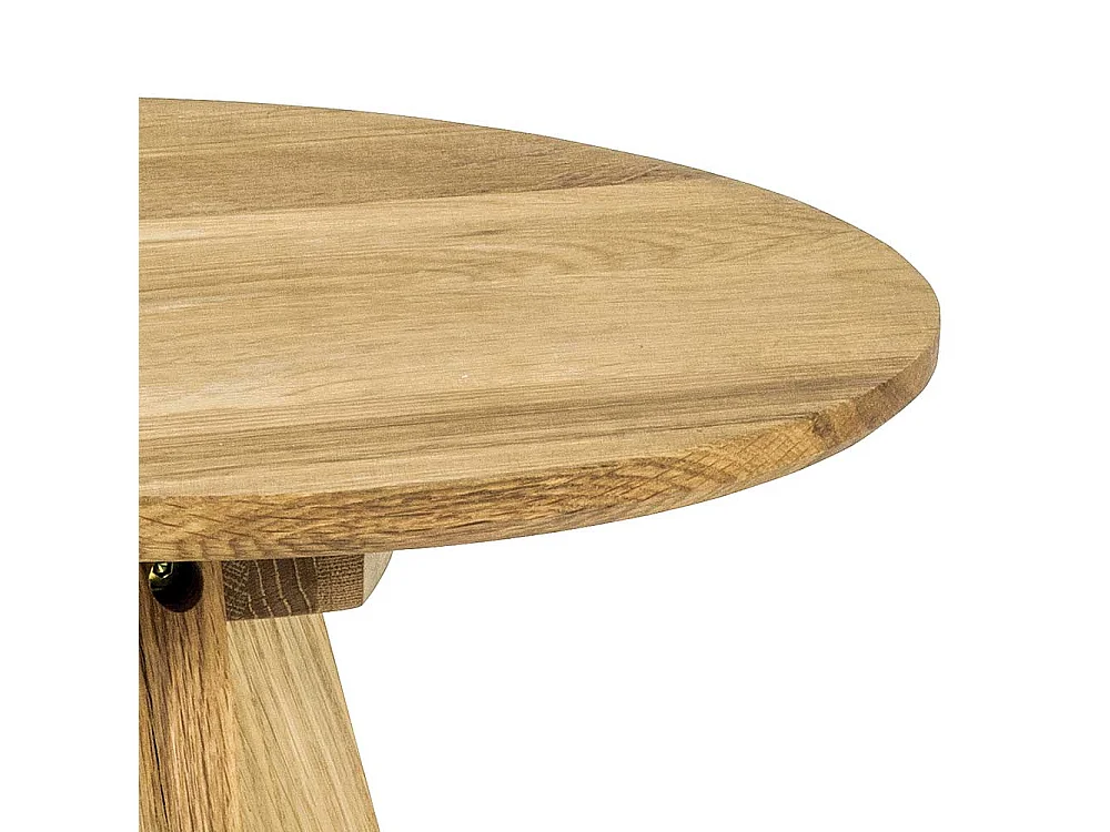 Runder Beistelltisch aus Eiche Massivholz geölt Dreifußgestell