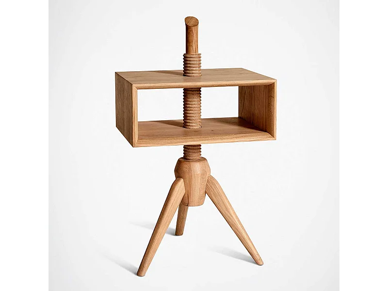 Höhenverstellbarer Beistelltisch aus Eiche teilmassiv 45 cm breit