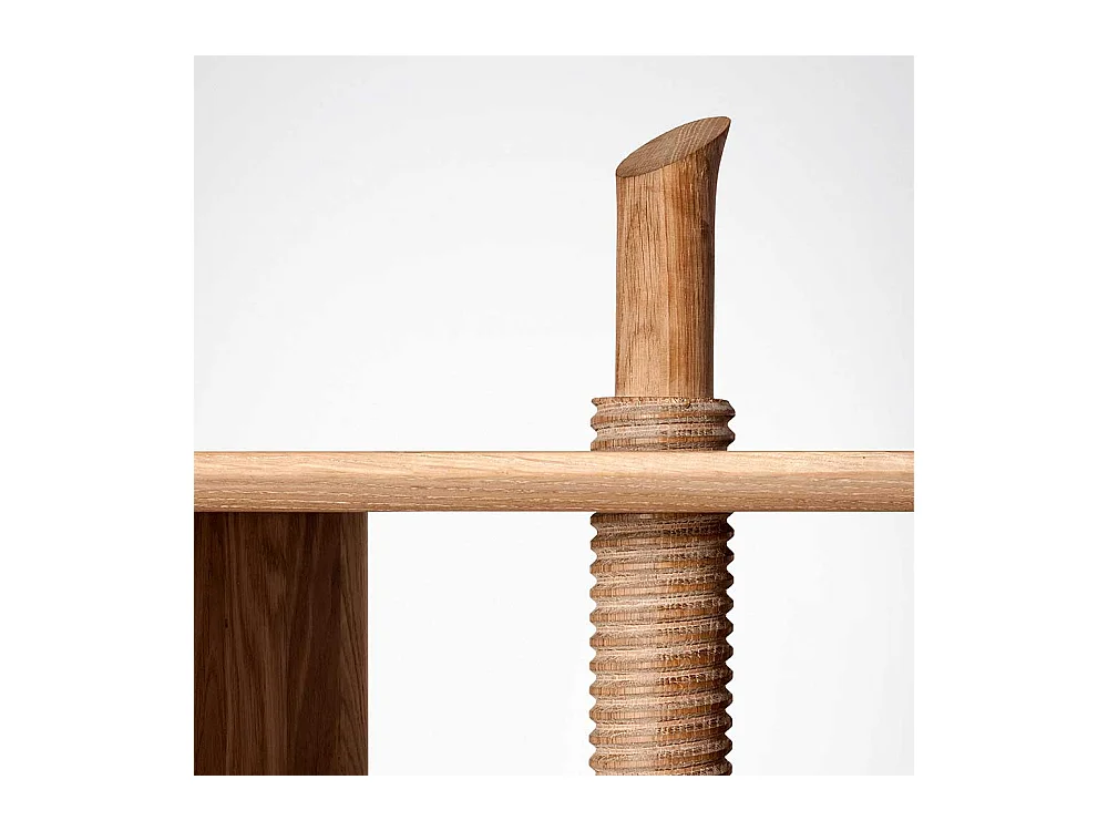 Höhenverstellbarer Beistelltisch aus Eiche teilmassiv 45 cm breit