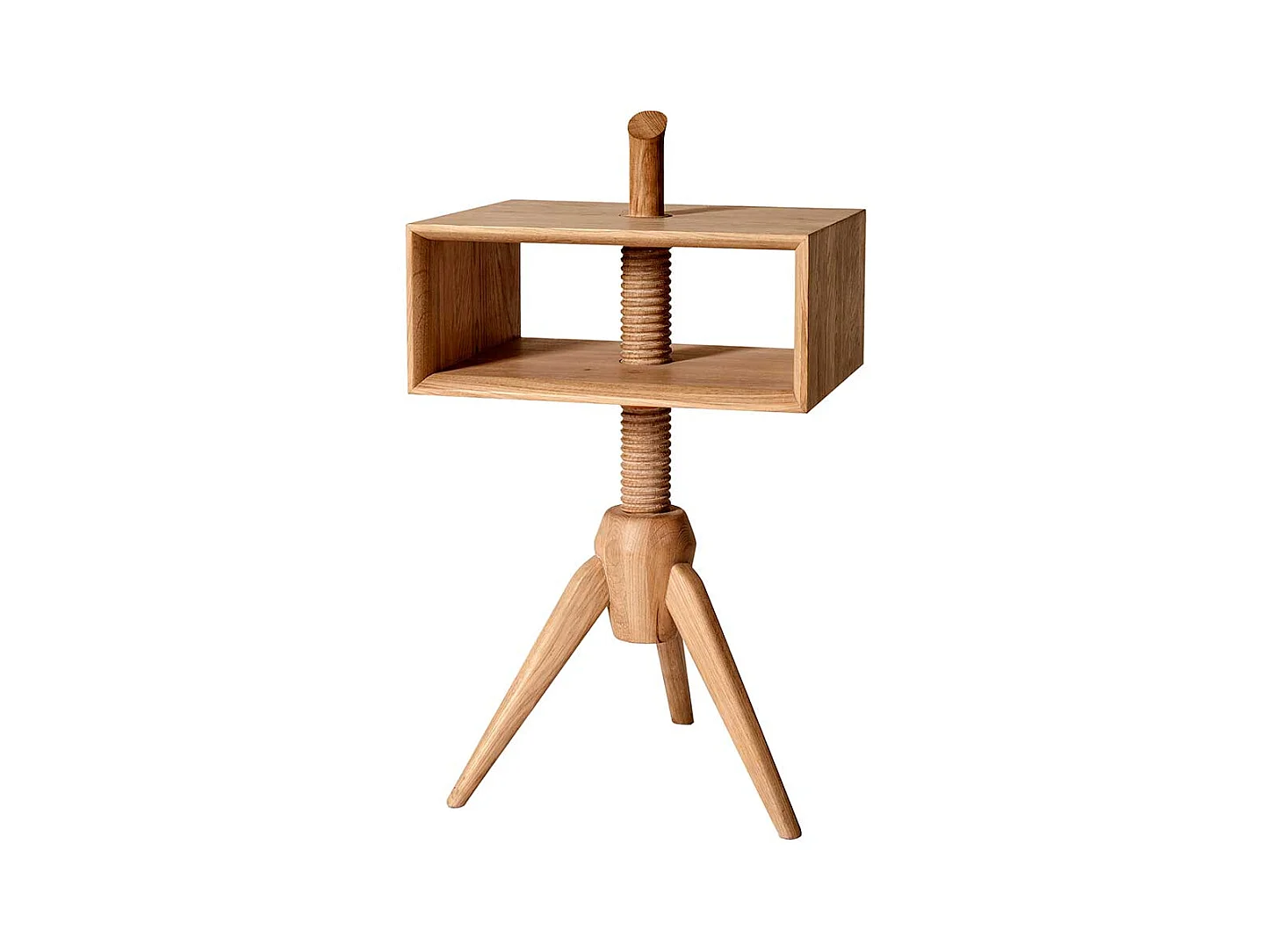 Höhenverstellbarer Beistelltisch aus Eiche teilmassiv 45 cm breit