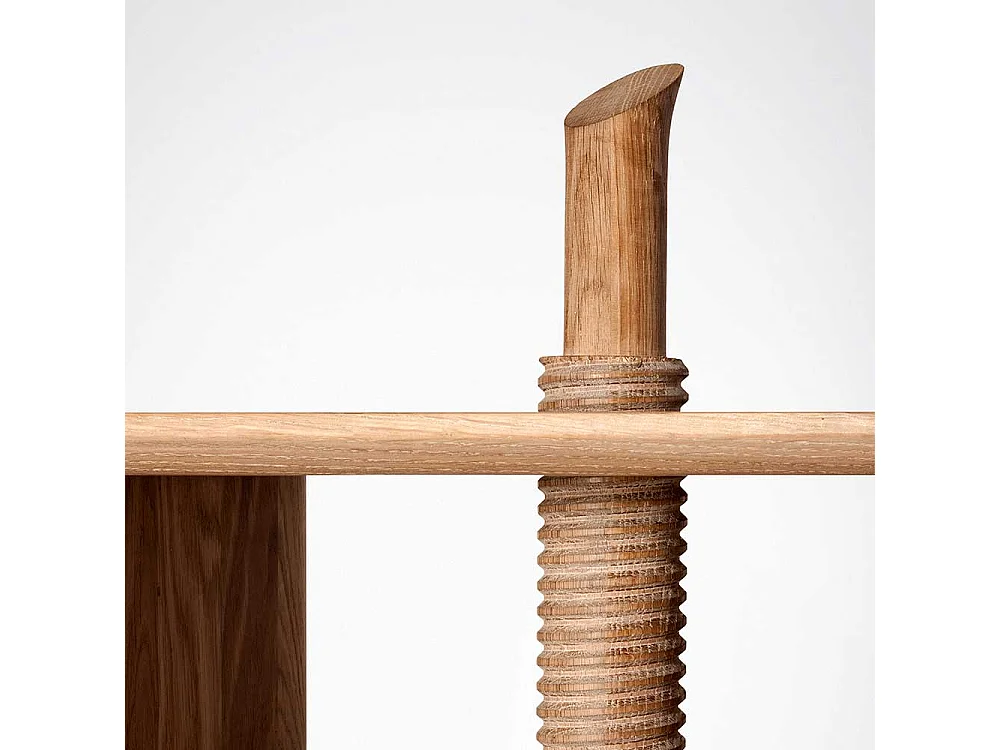 Höhenverstellbarer Beistelltisch aus Eiche teilmassiv 45 cm breit