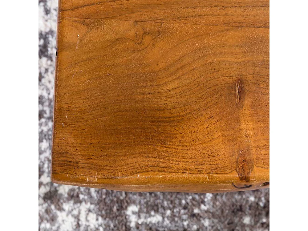 Beistelltisch mit Baumkante Sheesham Massivholz und Metall