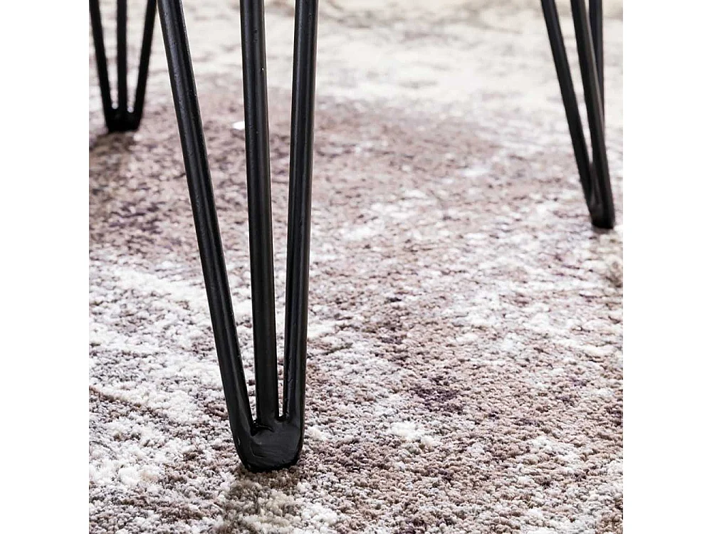 Beistelltisch mit Baumkante Sheesham Massivholz und Metall