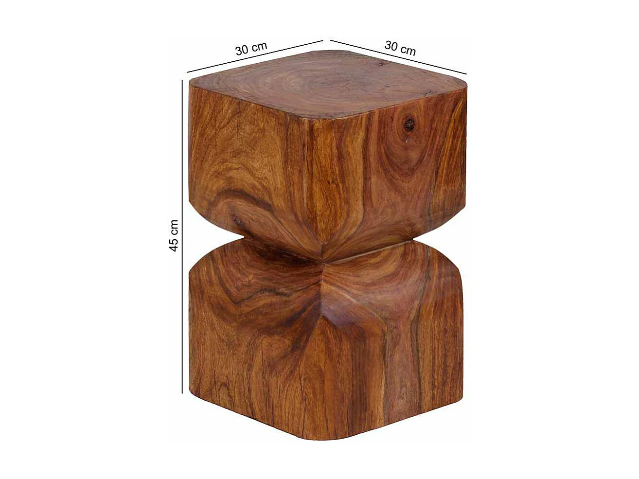 Design Beistelltisch aus Sheesham Massivholz 30 cm breit