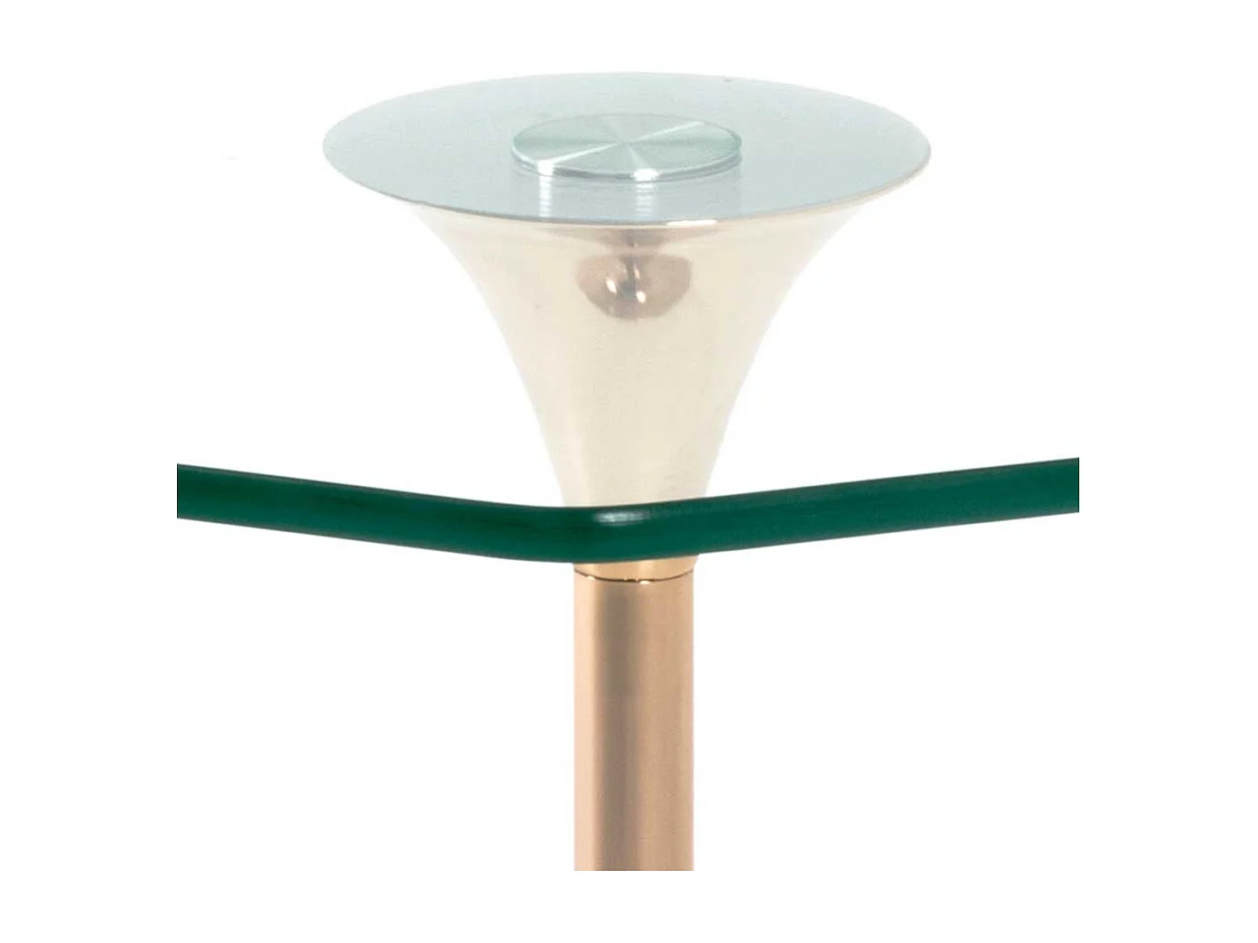 Beistelltisch Sofa mit achteckiger Glasplatte Goldfarben