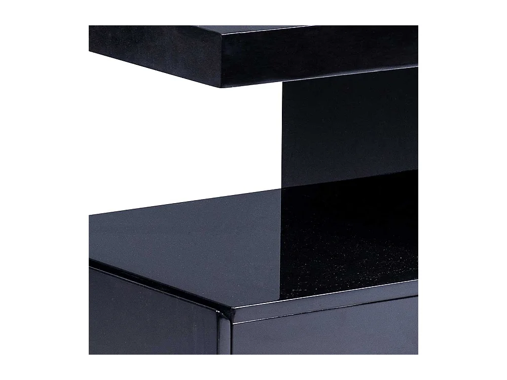 Schwarzer Beistelltisch mit einer Schublade 60 cm hoch