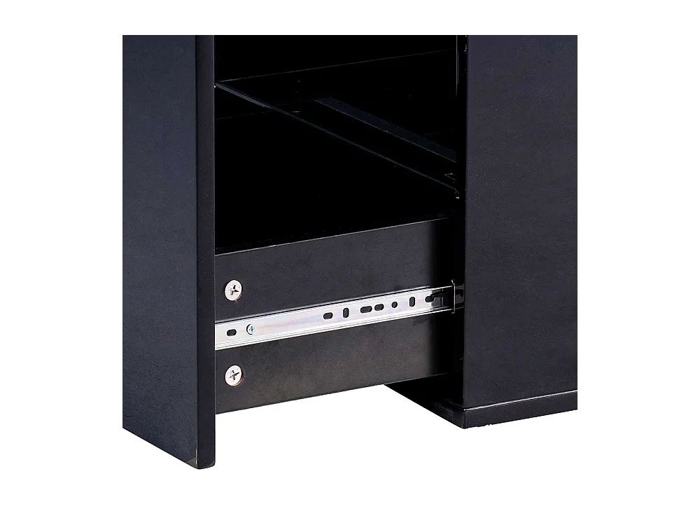 Schwarzer Beistelltisch mit einer Schublade 60 cm hoch