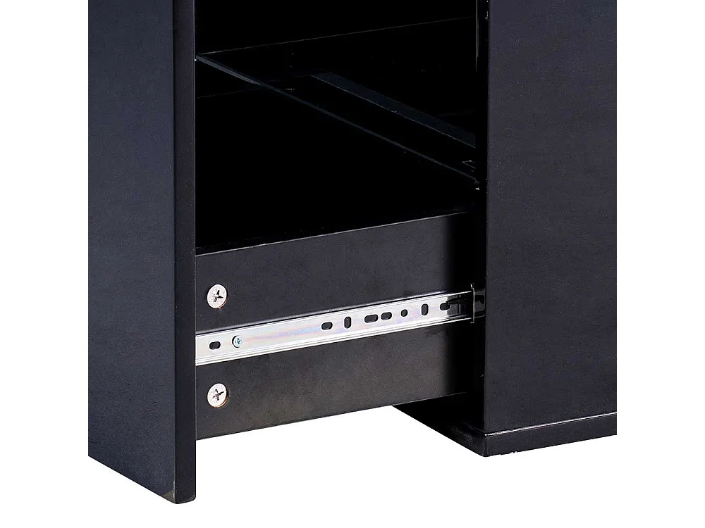 Schwarzer Beistelltisch mit einer Schublade 60 cm hoch