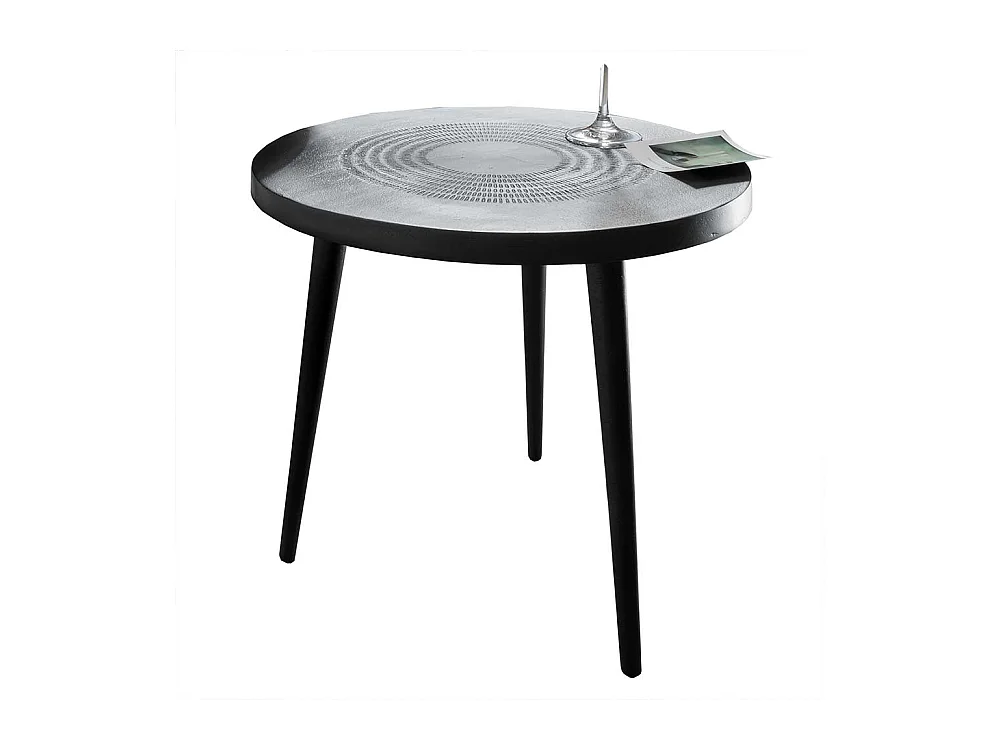 Schwarzer Beistelltisch aus Metall Industry und Loft Stil