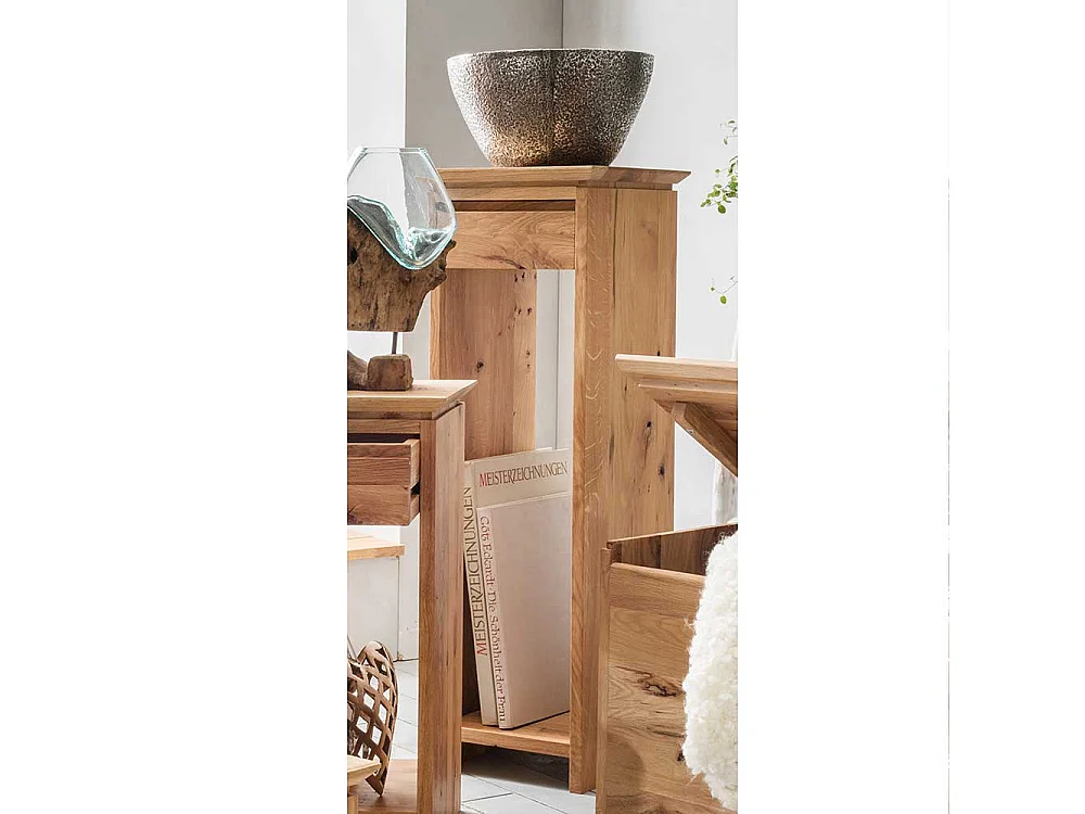 Beistelltisch aus Wildeiche Massivholz einer Schublade