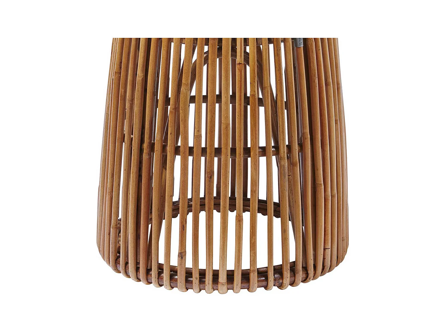 Sofa Beistelltisch aus Teak Massivholz und Rattan rund