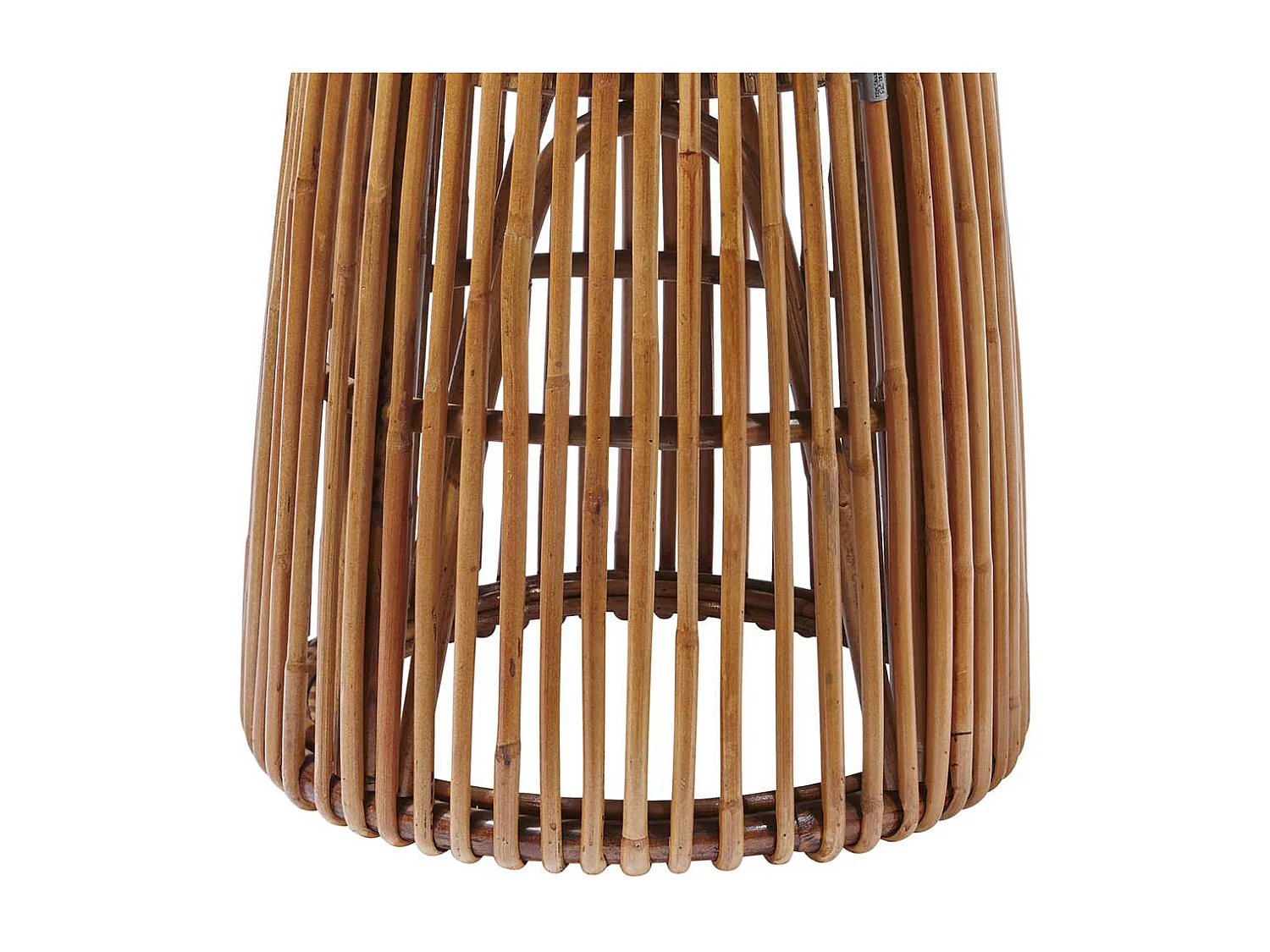 Sofa Beistelltisch aus Teak Massivholz und Rattan rund