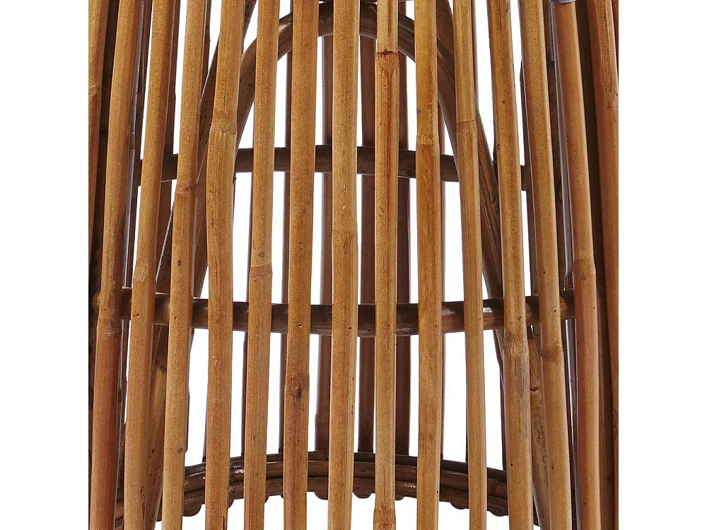 Sofa Beistelltisch aus Teak Massivholz und Rattan rund