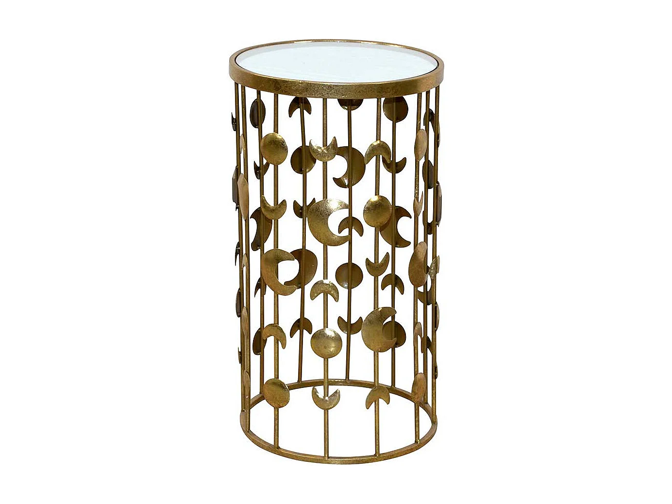 Ausgefallener Beistelltisch in Goldfarben Glas & Metall