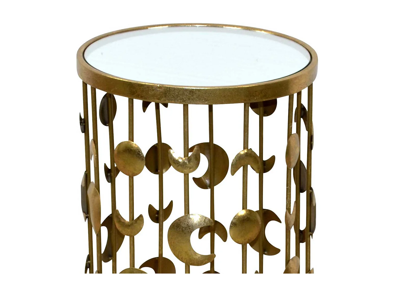 Ausgefallener Beistelltisch in Goldfarben Glas & Metall