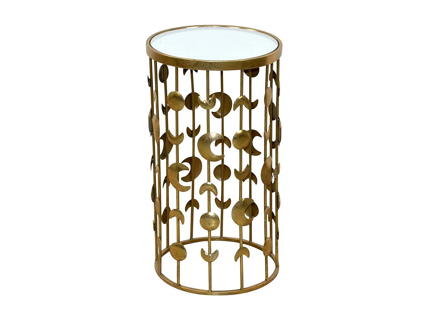 Ausgefallener Beistelltisch in Goldfarben Glas & Metall