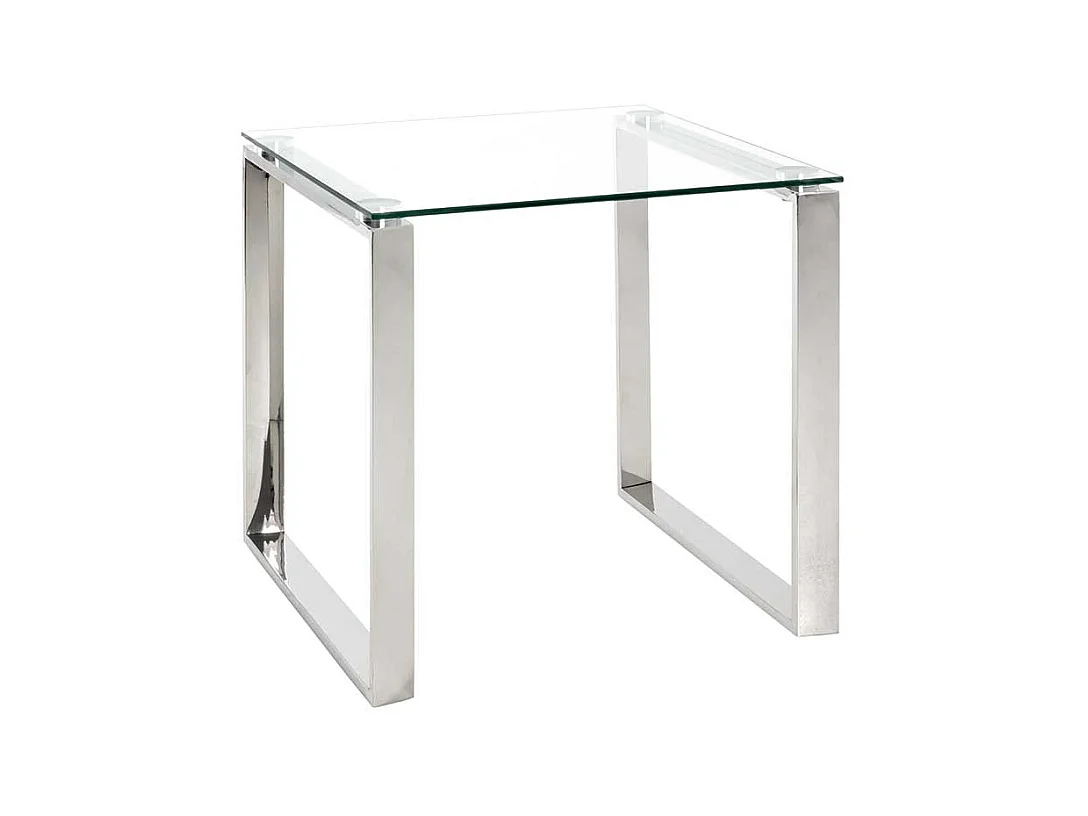 Sofa Beistelltisch aus Edelstahl Sicherheitsglas