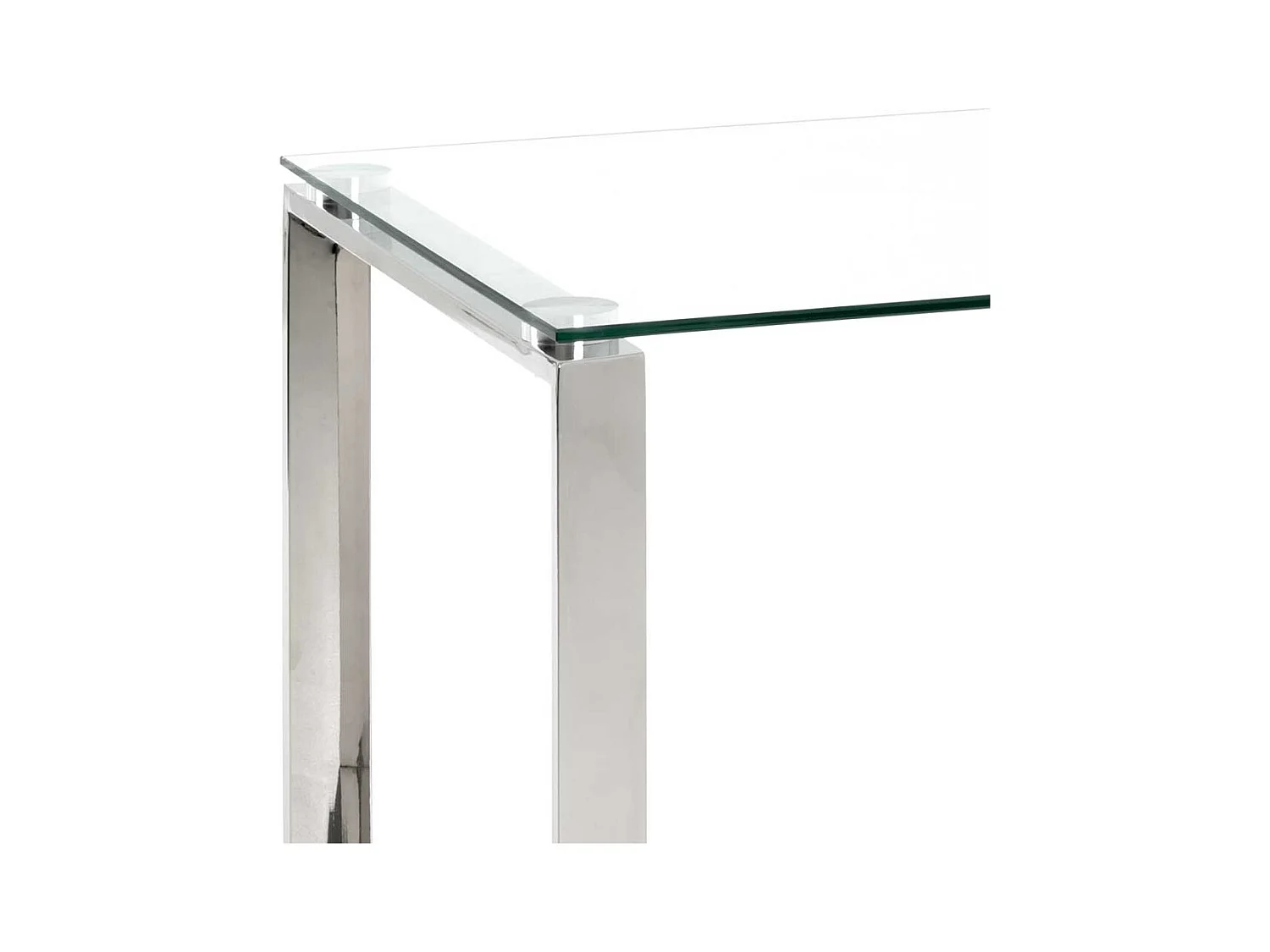 Sofa Beistelltisch aus Edelstahl Sicherheitsglas