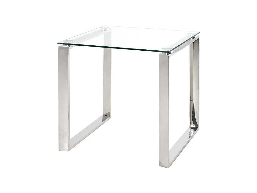 Sofa Beistelltisch aus Edelstahl Sicherheitsglas