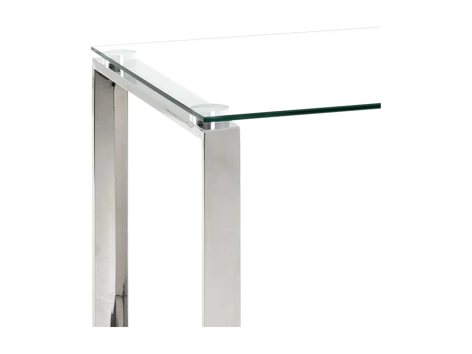 Sofa Beistelltisch aus Edelstahl Sicherheitsglas