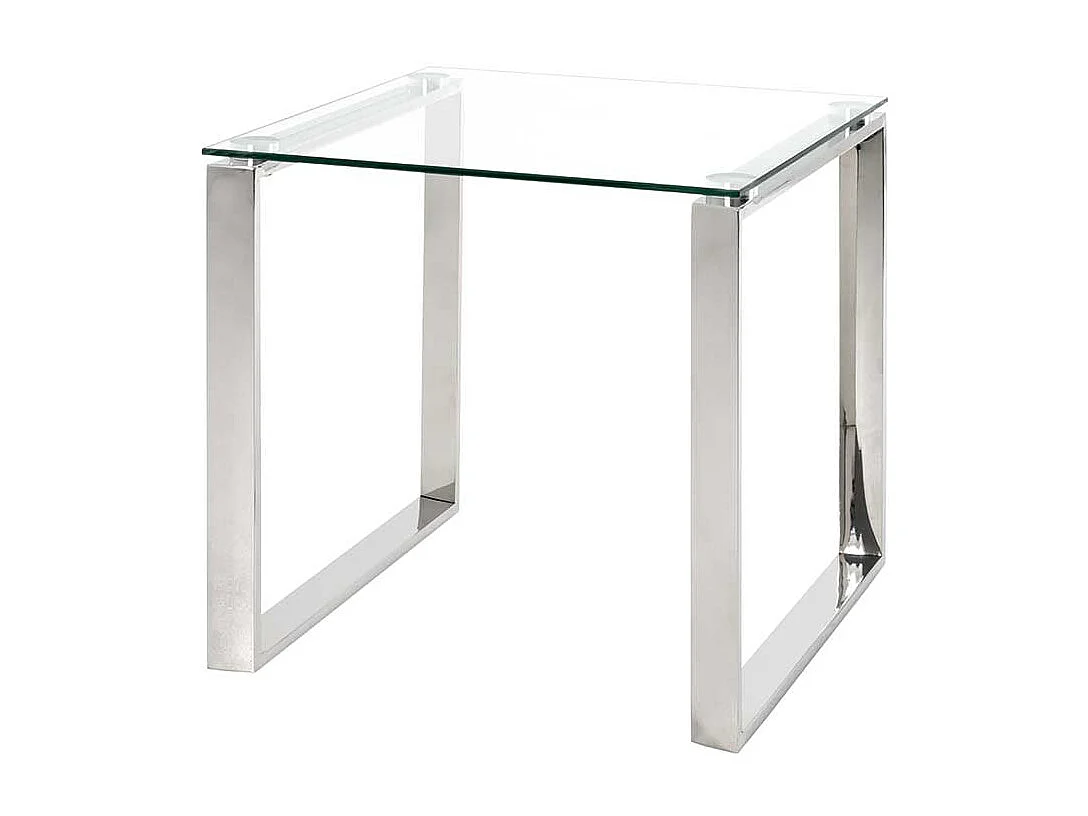 Sofa Beistelltisch aus Edelstahl Sicherheitsglas