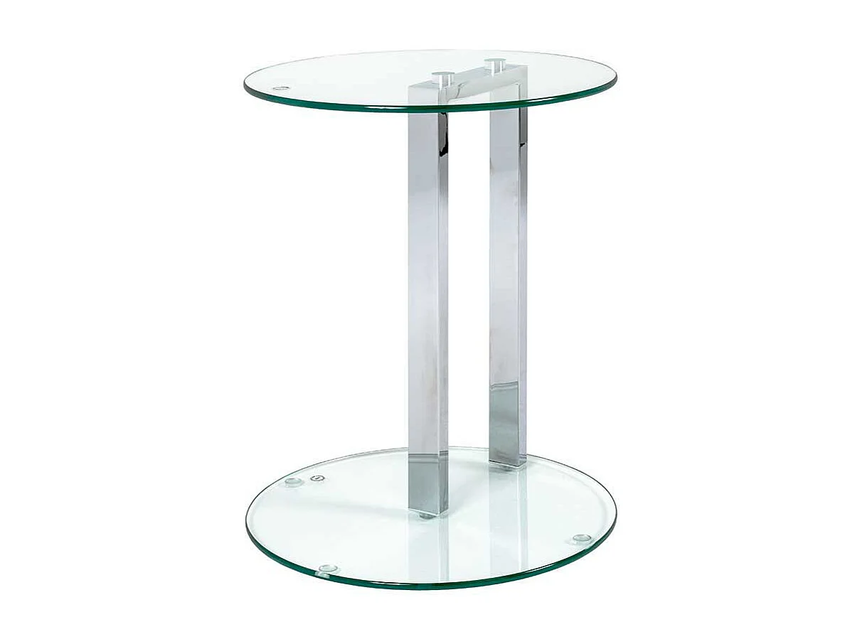 Glas Beistelltisch aus Stahl runder Platte