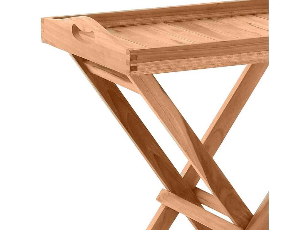 Garten Beistelltisch aus Teak Massivholz klappbar