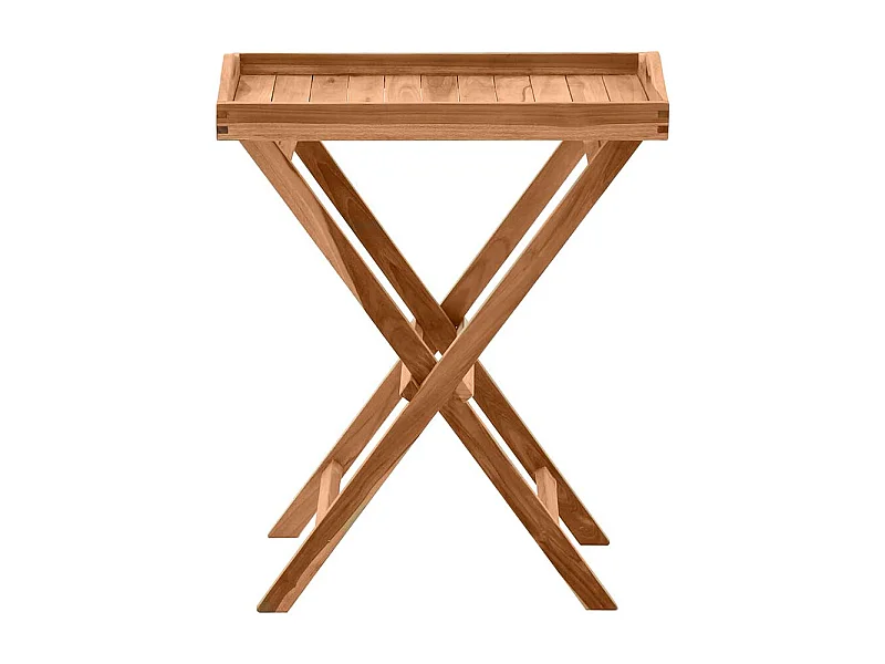 Garten Beistelltisch aus Teak Massivholz klappbar