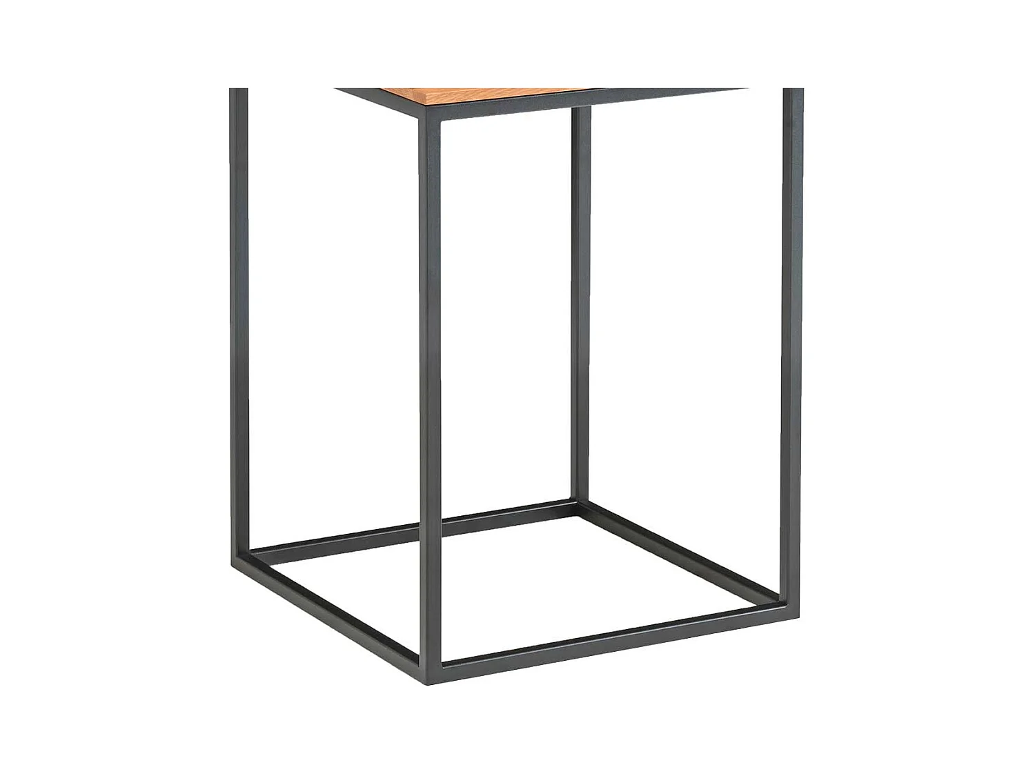 Sofa Beistelltisch aus Asteiche Massivholz Bügelgestell aus Metall in Schwarz