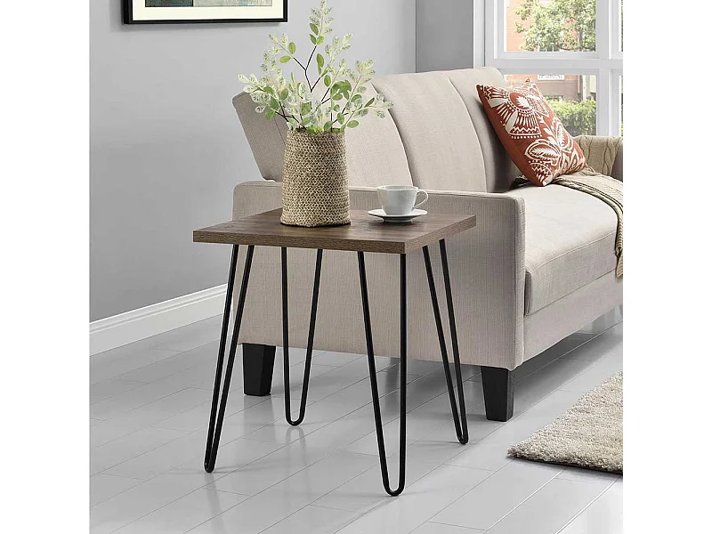 Retro Beistelltisch Sofa in Walnussfarben 56 cm hoch - 50 cm breit