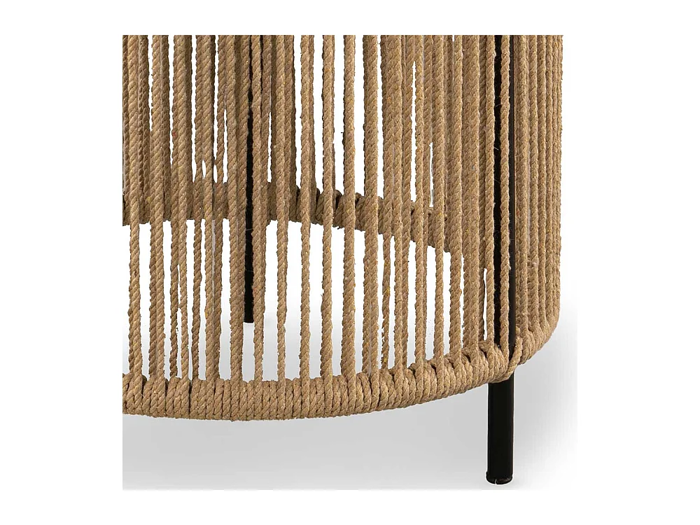 Beistelltisch Sofa Beistelltischchen aus Kordel und getöntem Glas