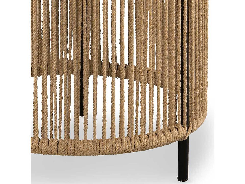 Beistelltisch Sofa Beistelltischchen aus Kordel und getöntem Glas