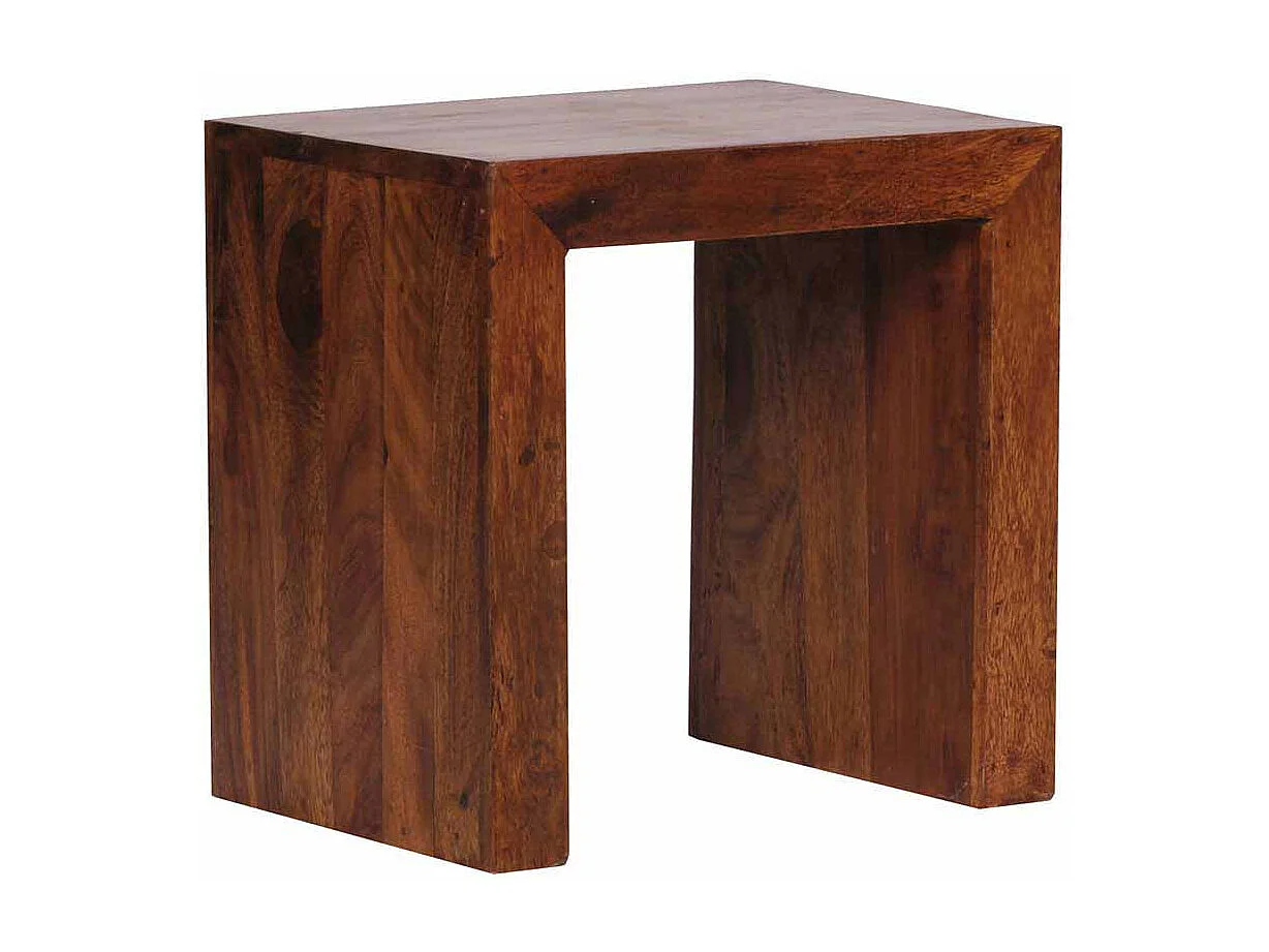 Massivholz Beistelltisch aus Sheesham lackiert Landhausstil (dreiteilig)