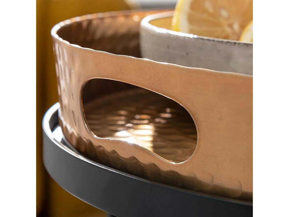 Zwei Beistelltische in Goldfarben und Schwarz orientalischen Stil (zweiteilig)