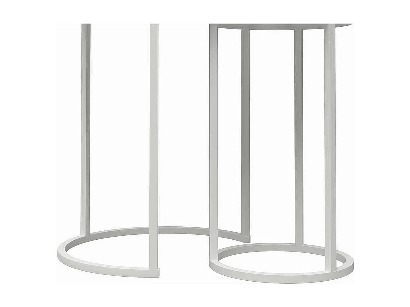 Beistelltische Terrazzo Optik in Weiß Bügelgestell (zweiteilig)