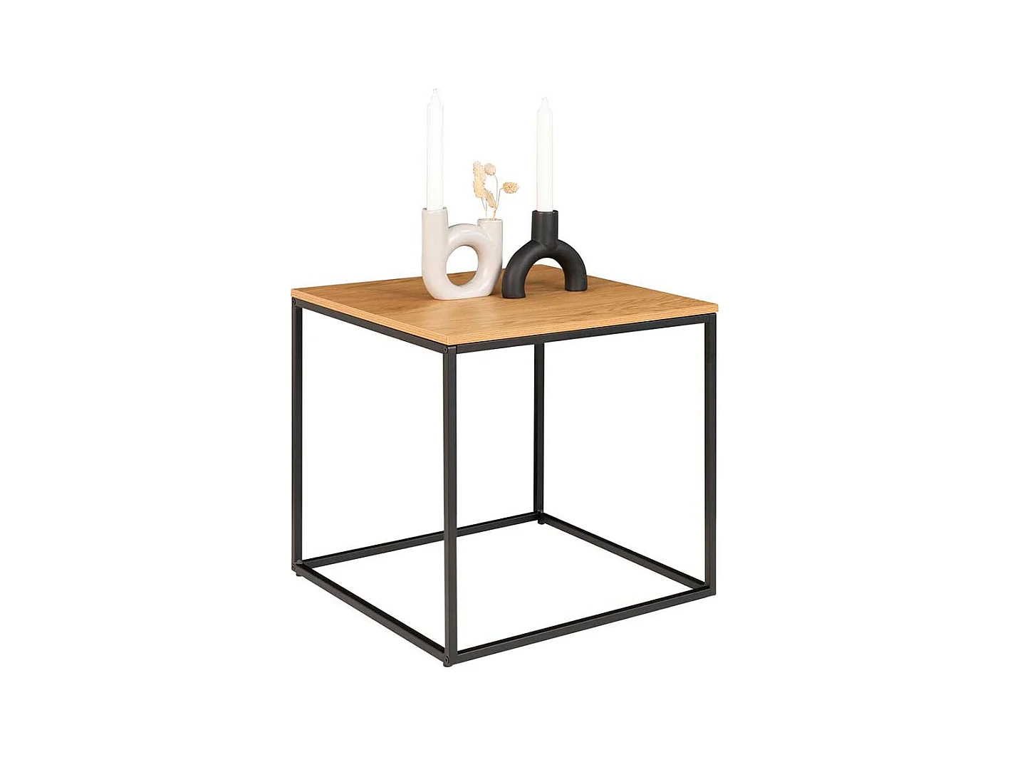 Quadratischer Beistelltisch 45 cm hoch Bügelgestell