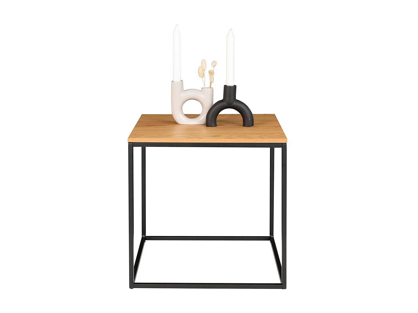 Quadratischer Beistelltisch 45 cm hoch Bügelgestell