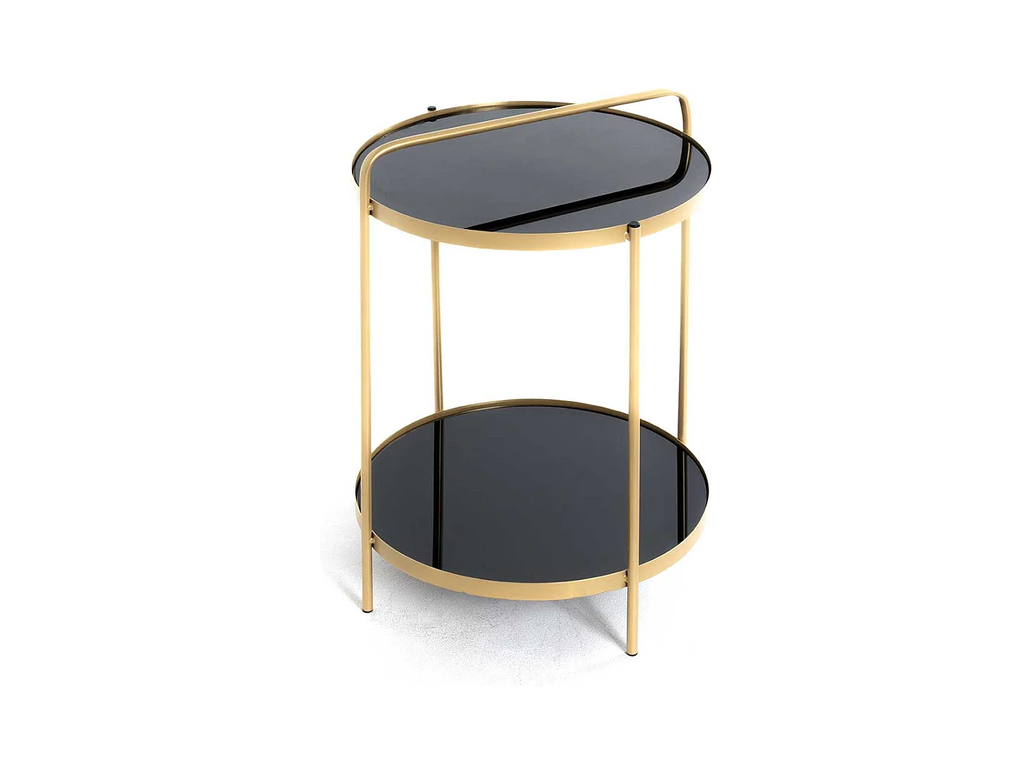 Beistelltisch Sofa aus Sicherheitsglas & Metall Goldfarben & Schwarz