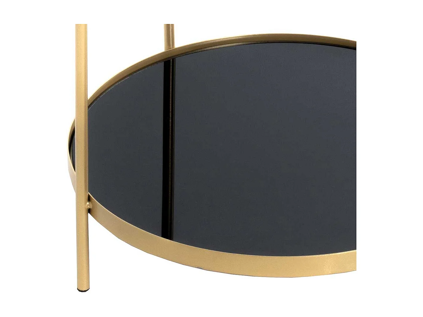 Beistelltisch Sofa aus Sicherheitsglas & Metall Goldfarben & Schwarz