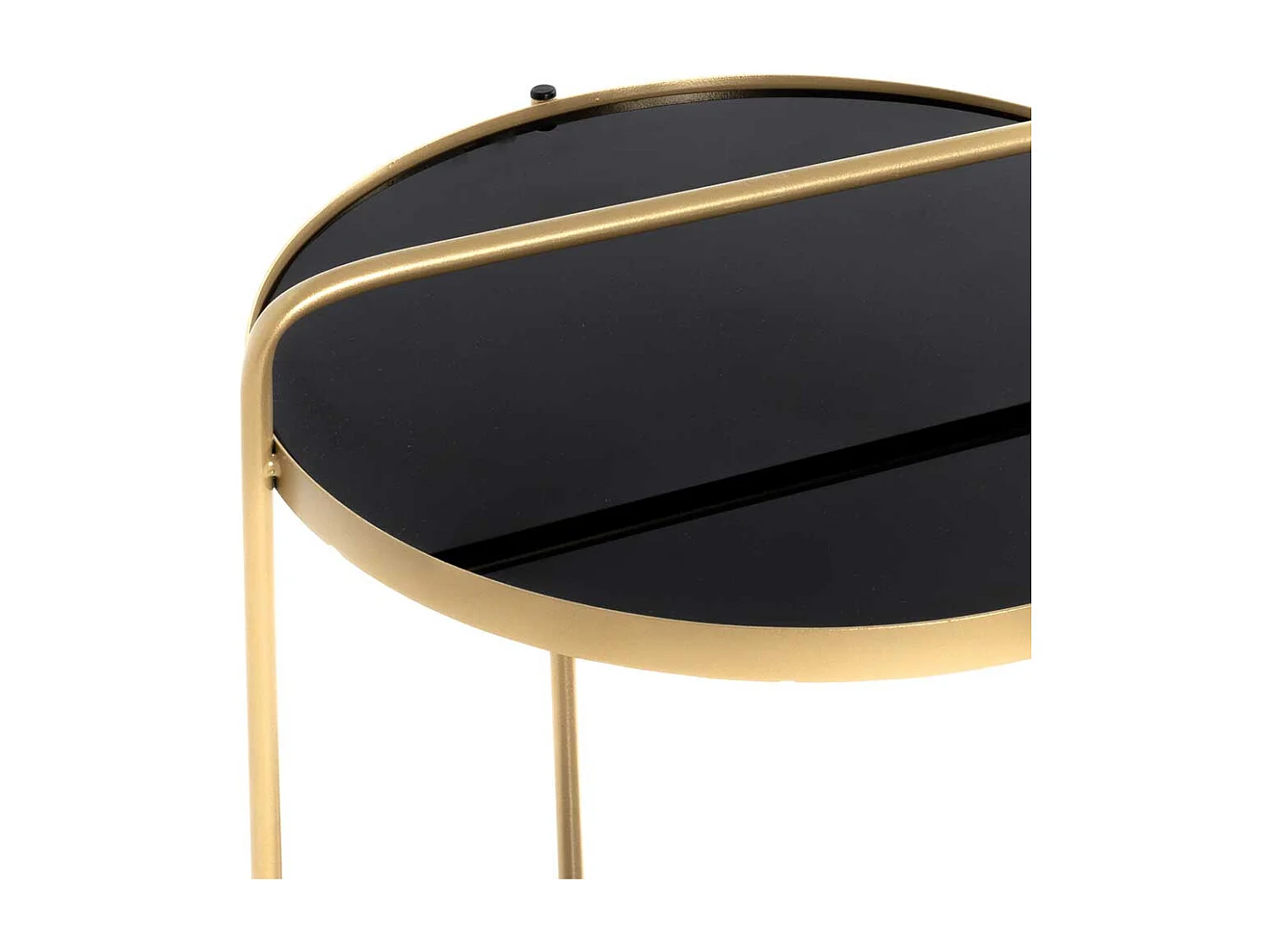 Beistelltisch Sofa aus Sicherheitsglas & Metall Goldfarben & Schwarz