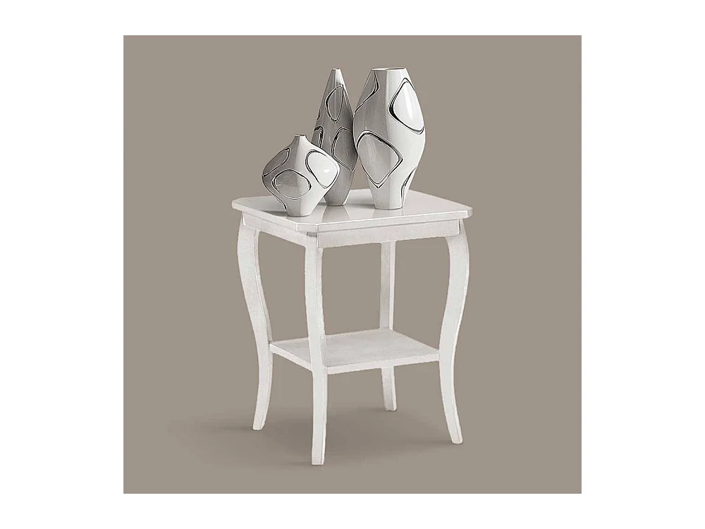 Beistelltisch in Weiß quadratischer Tischplatte