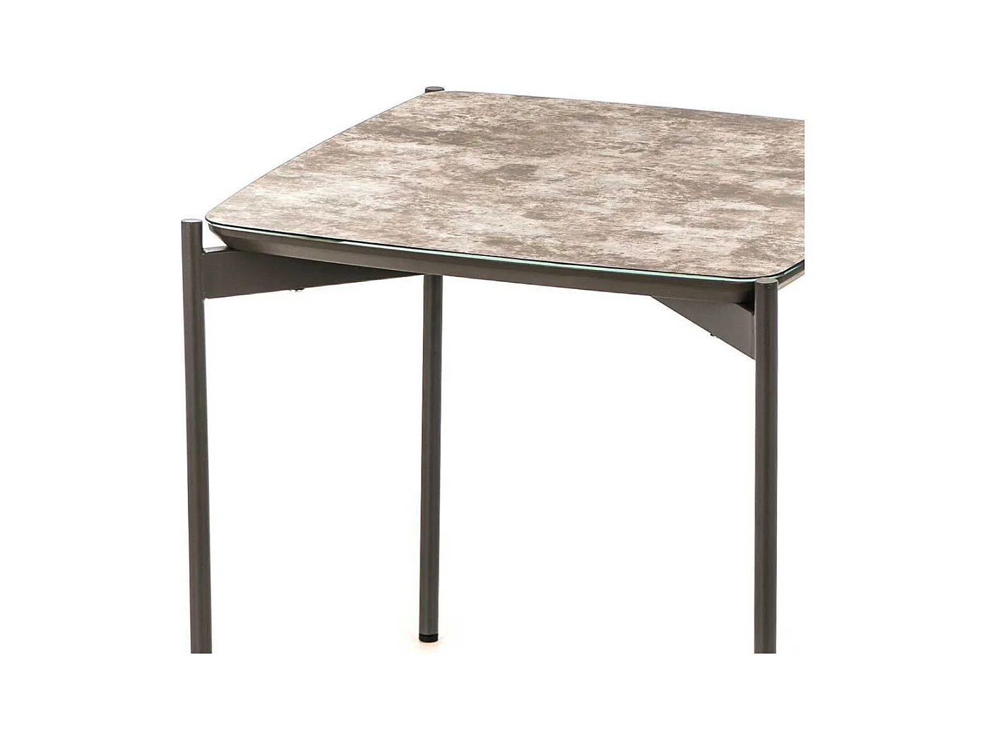 Beistelltisch in Braun und Dunkelgrau Glas beschichtet