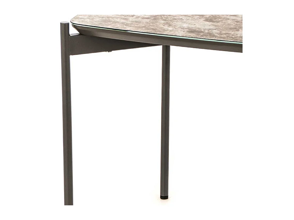 Beistelltisch in Braun und Dunkelgrau Glas beschichtet